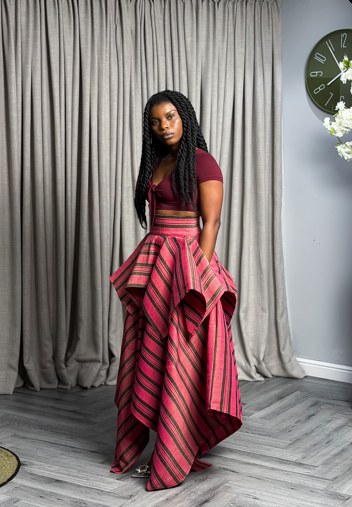 TWO TIER SKIRT (CRNBRRY)