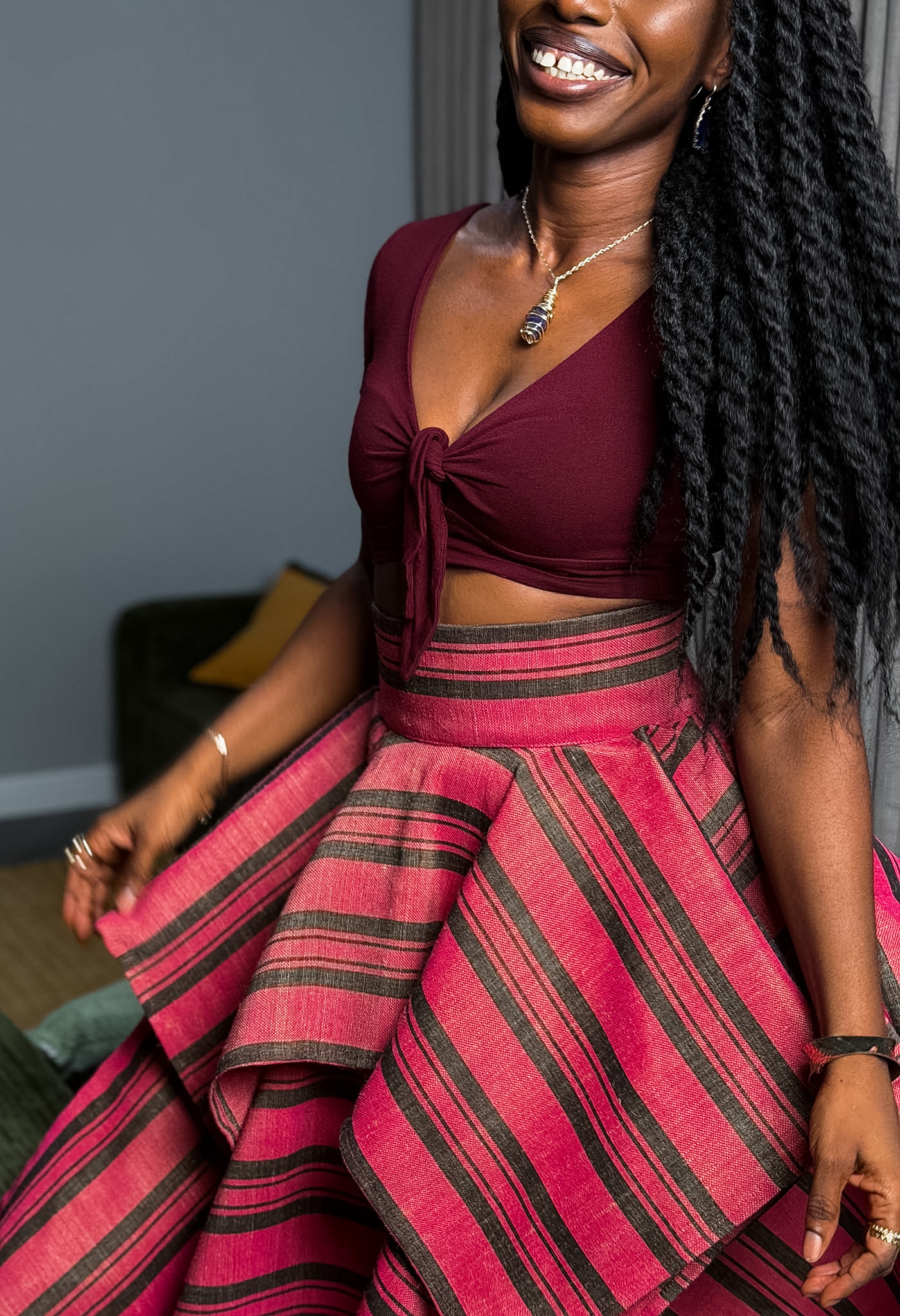 TWO TIER SKIRT (CRNBRRY)