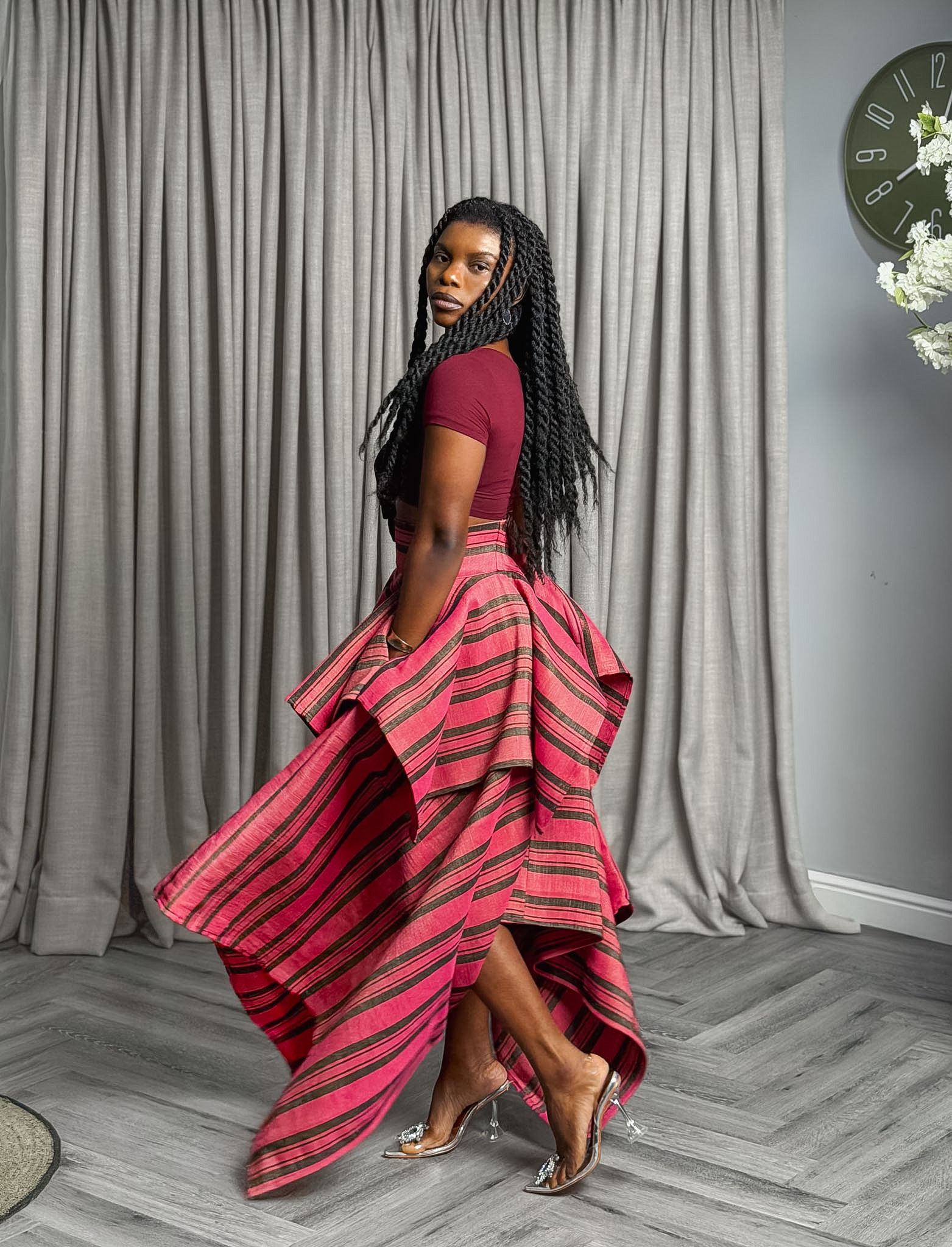 TWO TIER SKIRT (CRNBRRY)