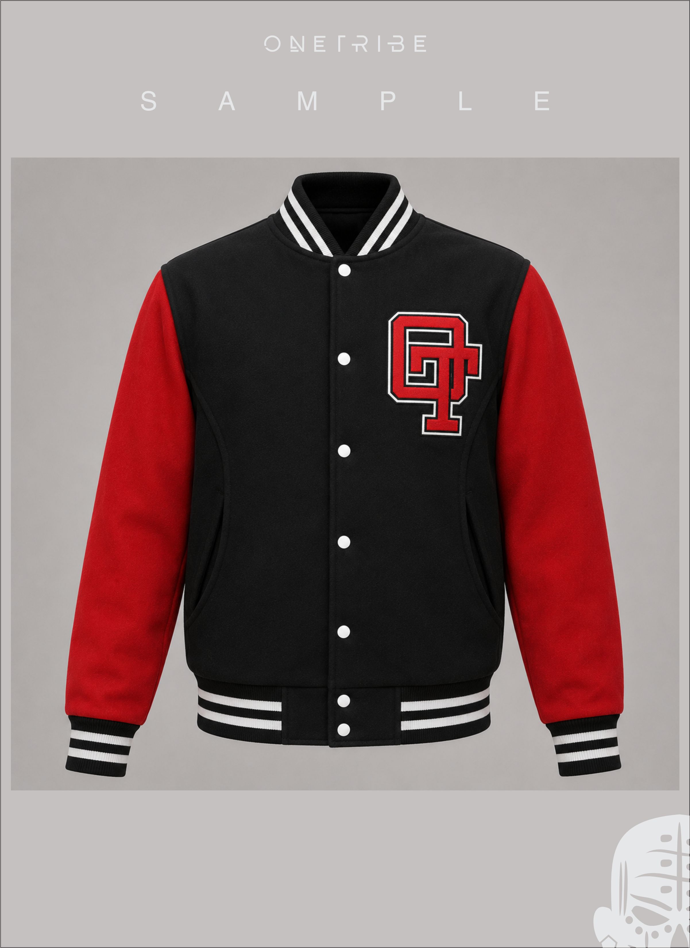 CUSTOMIZABLE LETTERMAN JACKET (BLCK/RED)