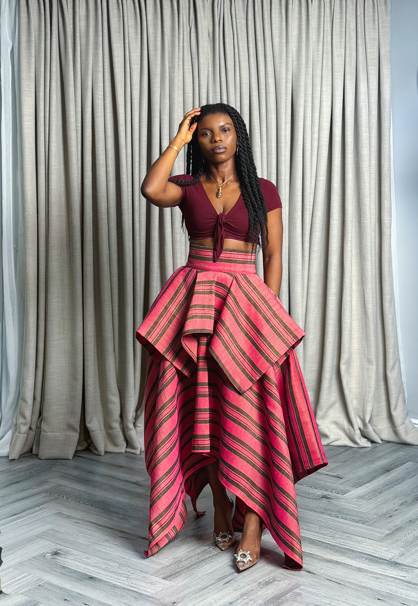 TWO TIER SKIRT (CRNBRRY)